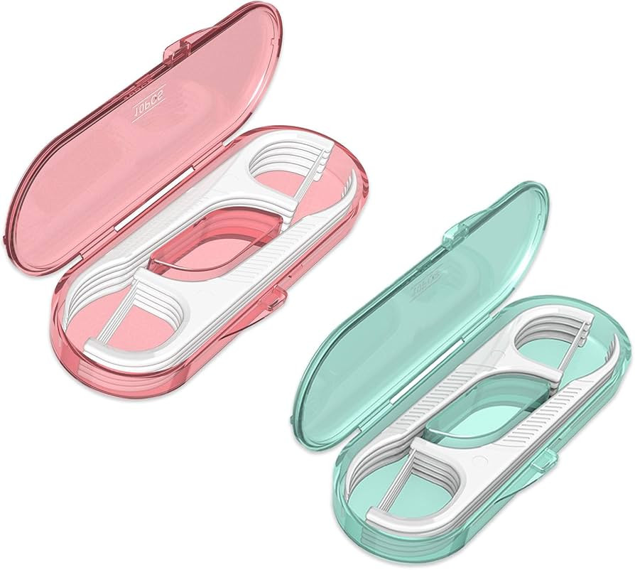 Portable Dental Floss Picks 2 Case-Professional No Shred Floss Sticks-Perfect for Travel Clean Te... | Amazon (US)
