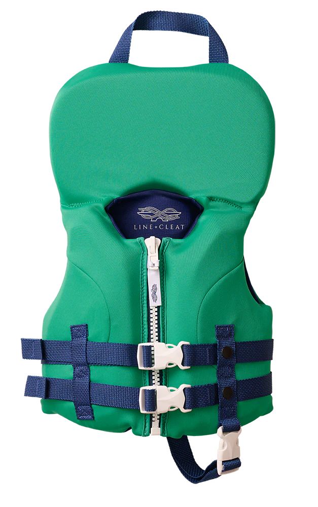 Green USCG Life Jacket (0-30 lbs) | Line + Cleat