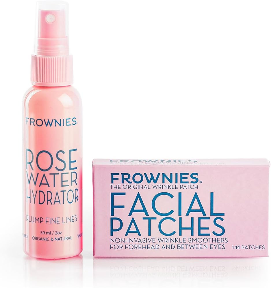 Frownies Forehead & Between the Eyes Facial Patches and Rose Water Hydrator Combo – Forehead Wr... | Amazon (US)