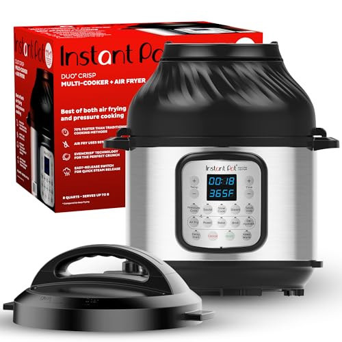 Instant Pot Duo Crisp 11-in-1 Air Fryer and Electric Pressure Cooker Combo with Multicooker Lids that Air Fries, Steams, Slow Cooks, Sautés, Dehydrates, & More, Free App With Over 800 Recipes, 6 Quart | Amazon (US)
