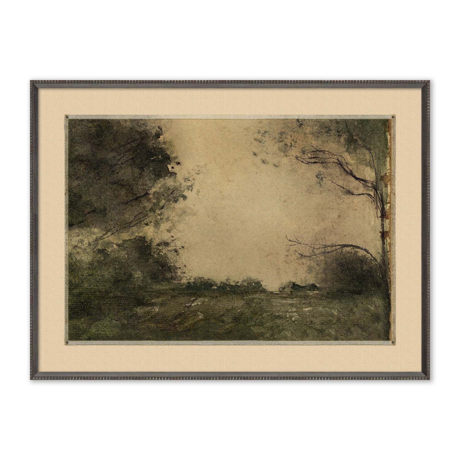Heirloom IX by Hannah Winters depicts a mysterious landscape with subtle shading and wild foliage... | Magnolia