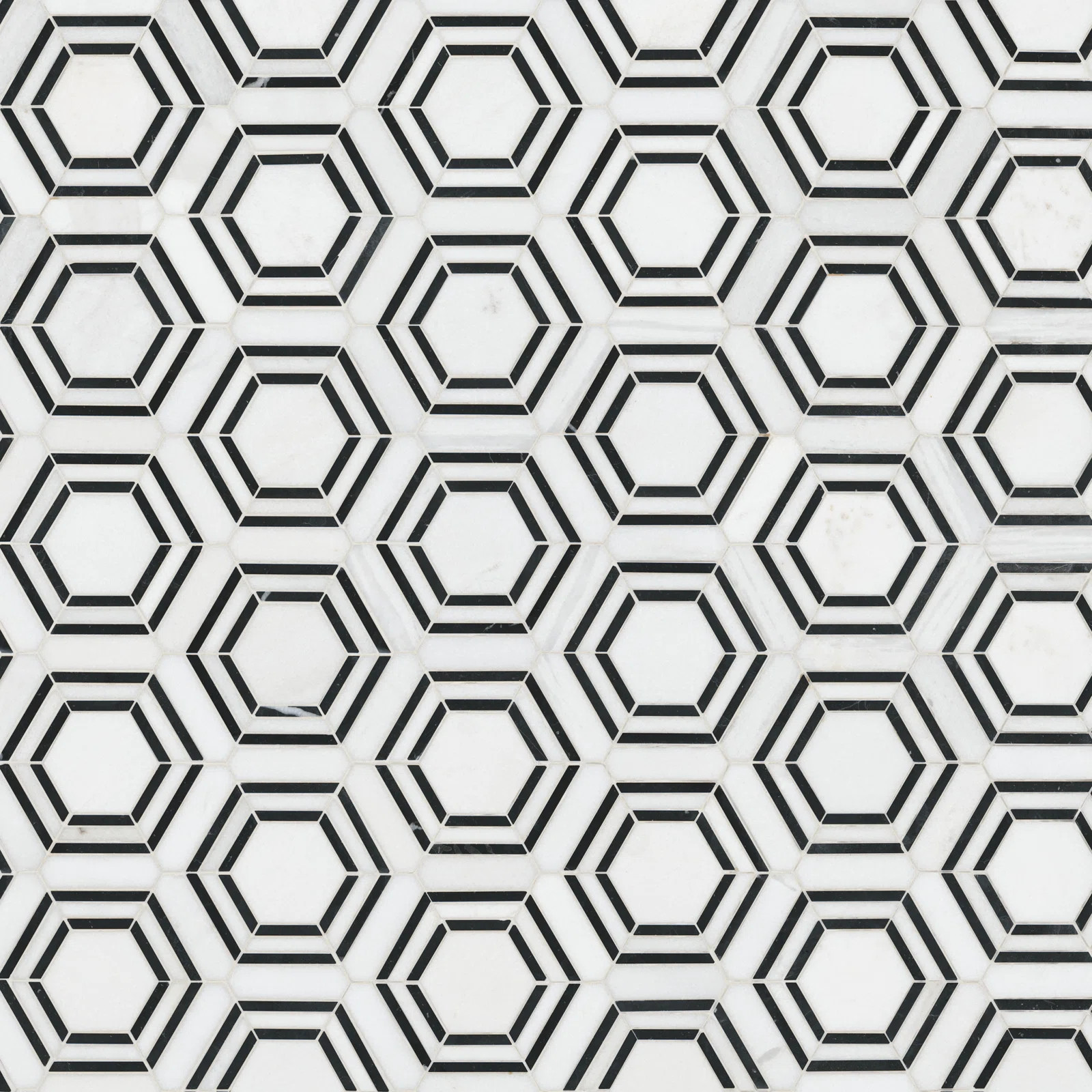 Lattice Fog Geometric 11 in. x 13 in. Polished Marble Mosaic Floor and Wall Tile | Joss & Main