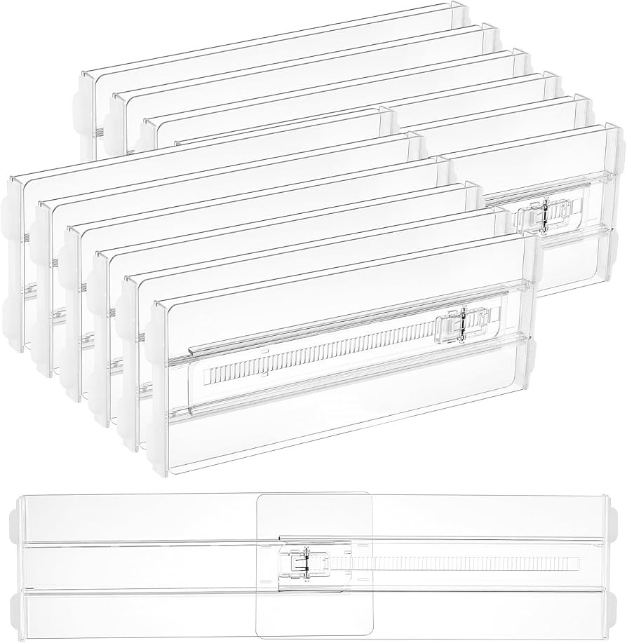 Vtopmart 12 Pack Drawer Dividers for Clothes, 4" High 10.2"-16.5" Adjustable Expandable Dresser D... | Amazon (US)