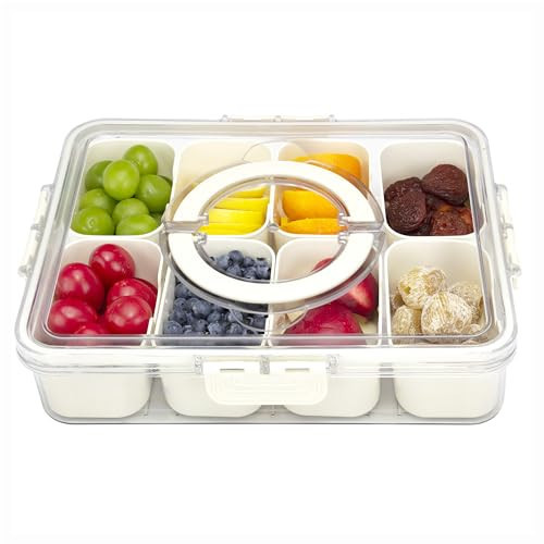 Yiczc Snackle Box Container,Divided Serving Tray with Lid and Handle,Portable Clear Snack Box Container for Organizing Candy, Fruits, Nuts, and Snacks,Ideal for Parties and Entertaining | Amazon (US)