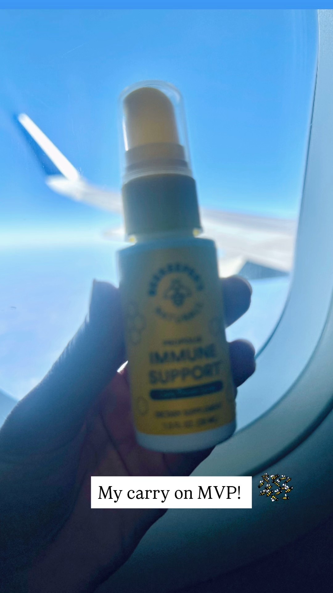 Airplanes = recycled air 🫠
My carry on MVP- Beekeeper’s Naturals immune support spray. A few sprays before and after flights is my travel ritual. ✈️🍯 

#health #wellness #immunesupport #travelsupplements #propolis #whatsinmycarryon

#LTKSeasonal #LTKdayinmylife #LTKTravel
