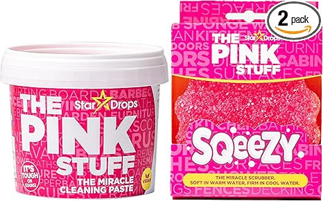 Stardrops - The Pink Stuff Miracle Cleaning Paste & SQeeZY Scrubber Sponge Bundle – All-Purpose... | Amazon (US)