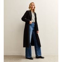 Women's Tall Black Longline Belted Coat New Look | New Look (UK)