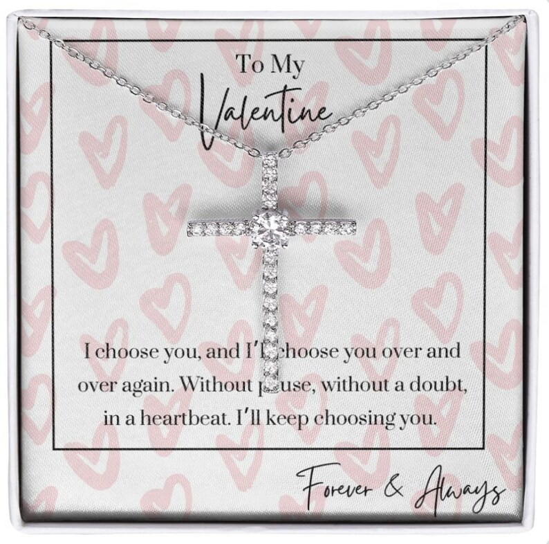 Valentines Day Gift: Cross Necklace To My Valentine | Etsy (US)