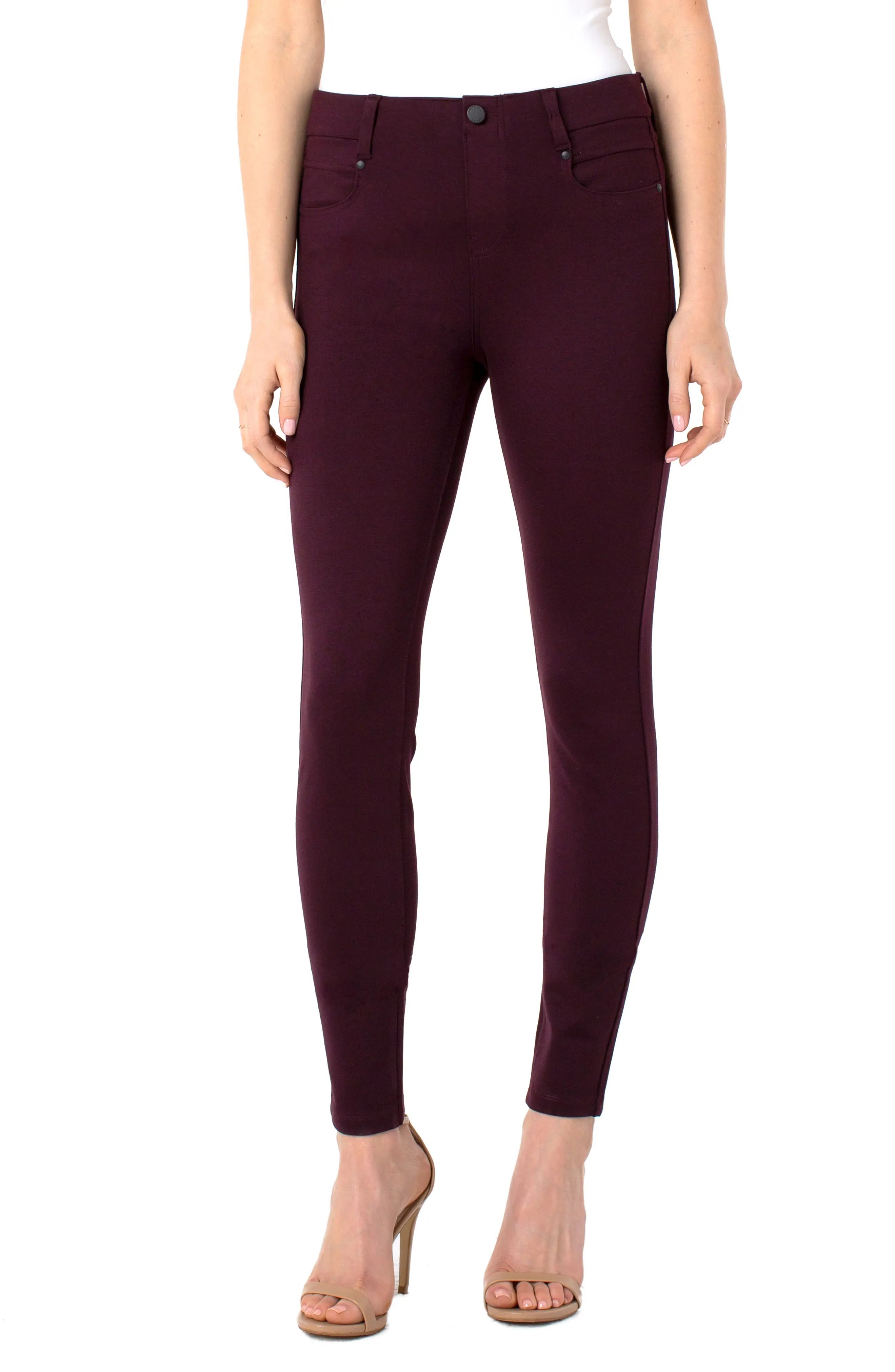 Women's Liverpool Gia Glider Knit Pull-On Pants, Size 6 - Purple | Nordstrom