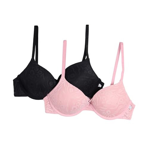 BCBG Generation Women's 2-Pack Mega Push Up Bras, Cameo Pink 34C | Amazon (US)