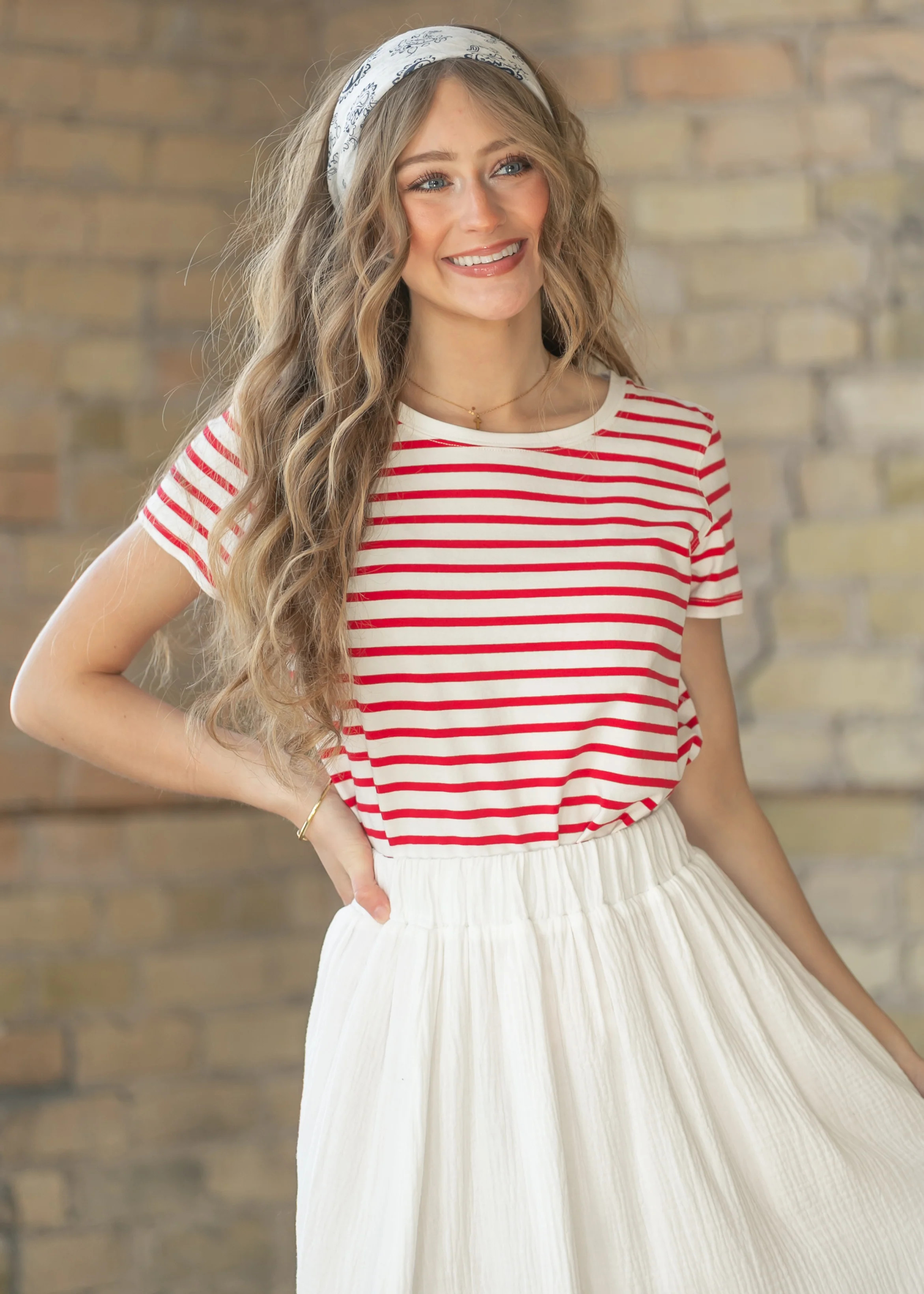Essential Red Stripe Short Sleeve T-Shirt | Inherit Clothing Co.