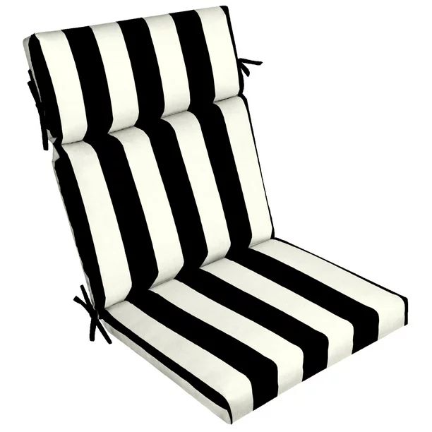 Better Homes & Gardens 44" x 21" Black Stripe Rectangle Outdoor Chair Cushion, 1 Piece | Walmart (US)