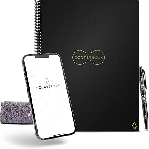 Rocketbook Core Reusable Spiral Notebook, Executive Size 6x8.8, Black - Dotted Pages, App-Connect... | Amazon (US)