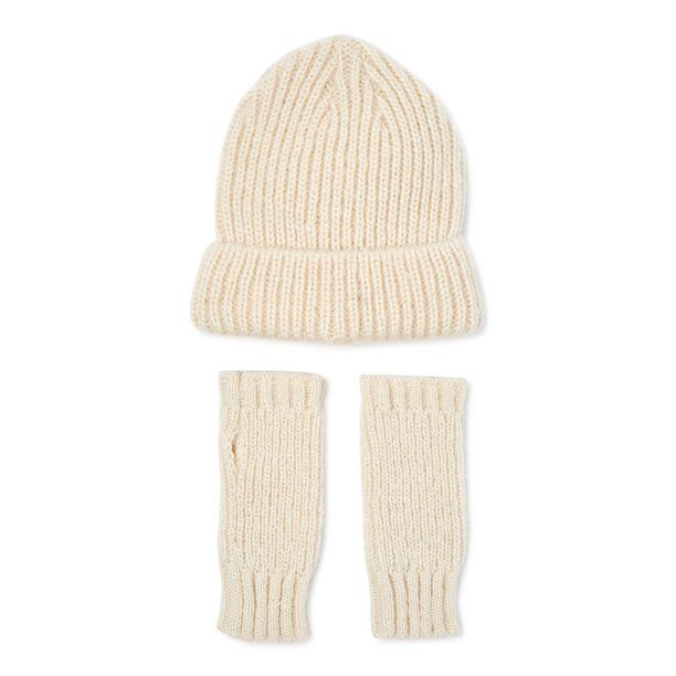 Scoop Women's Knit Beanie and Fingerless Gloves | Walmart (US)