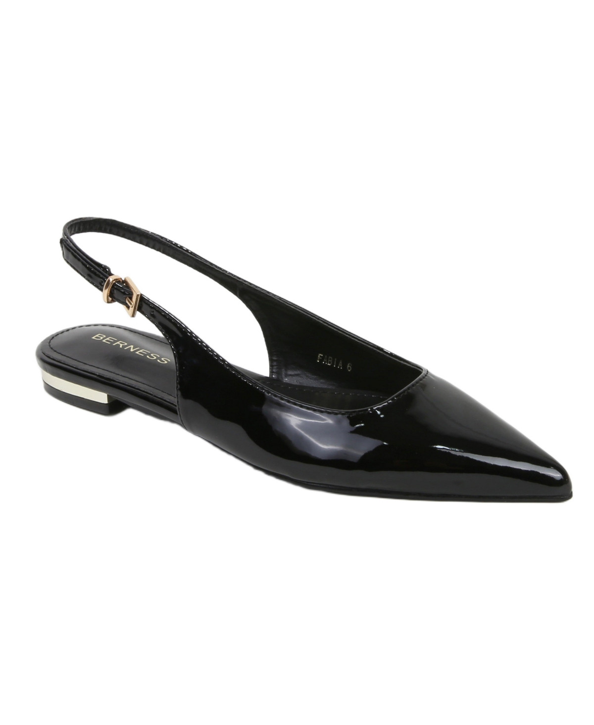 Berness Women's Fabia Patent Slingback Flats - Black | Macy's