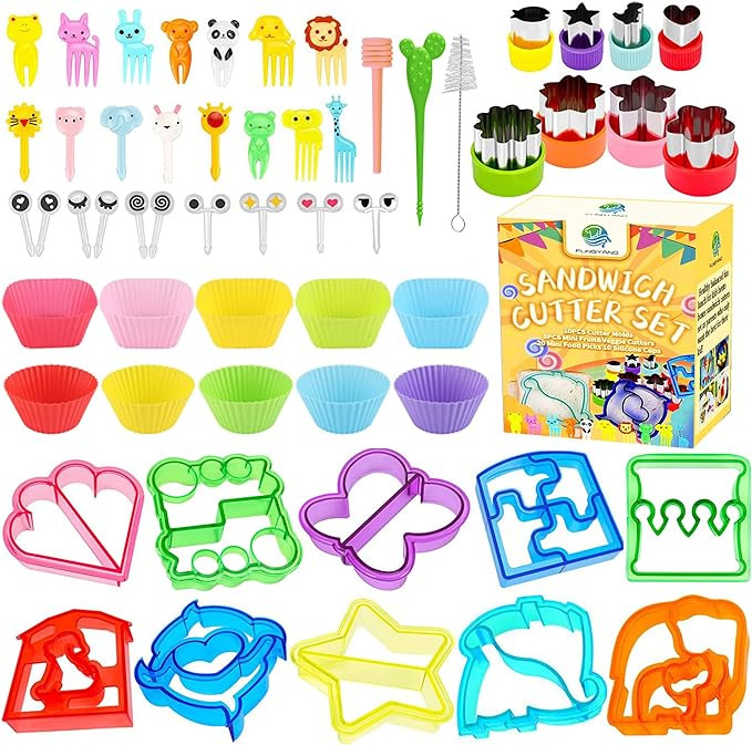 FUNGYAND Sandwich Cutter Set, All in One Bento Box Complete Supplies and Accessories Kit Includes... | Amazon (US)