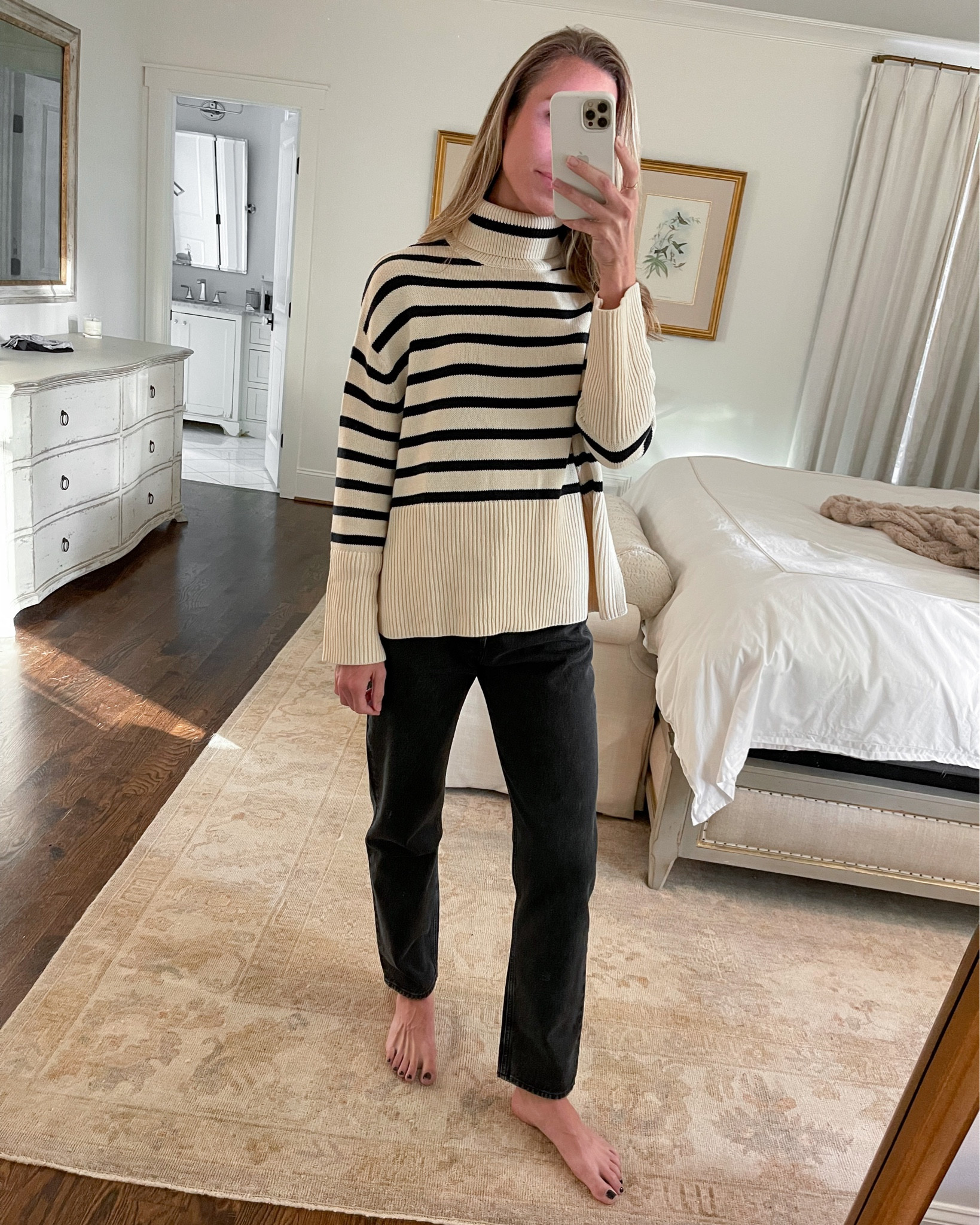 Daily look wearing GAP sweater (XS), AGOLDE jeans (size down if between sizes). 

#LTKstyletip #LTKSeasonal #LTKunder100