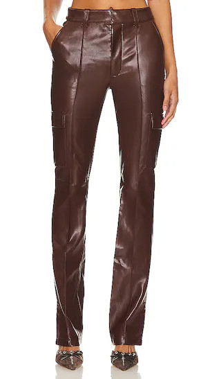 Faux Leather Norah Pant in Tobacco | Revolve Clothing (Global)