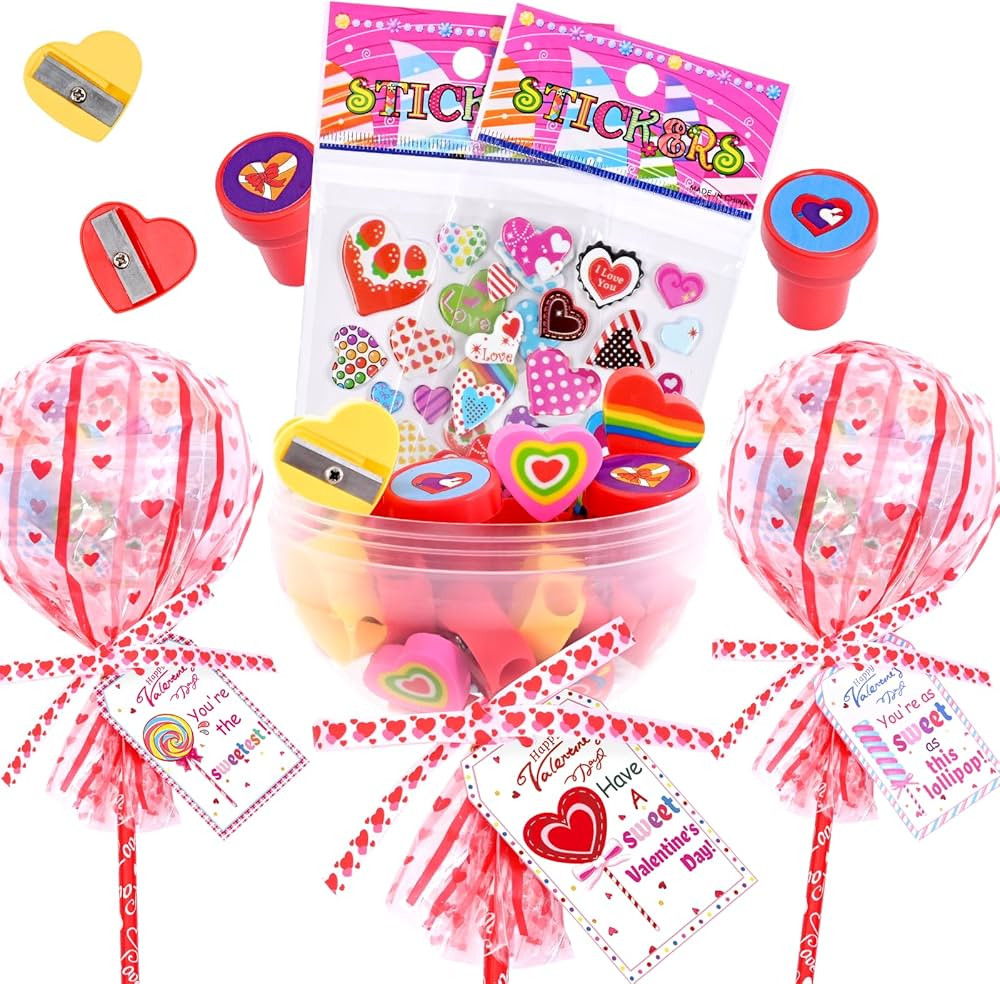 24 Pack Valentines Day Gifts, Valentine's Day Cards for School Classroom Exchange Party Favors, L... | Amazon (US)