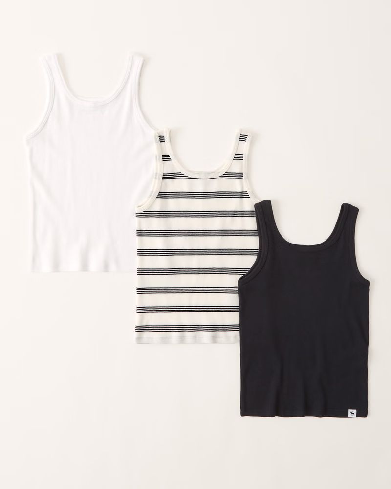 3-pack essential scoopneck rib tank | Abercrombie & Fitch (US)