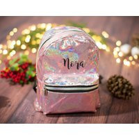 Personalized Mini Glitter Backpack, Christmas Gift For Daughter Ideas, Girl's Iridescent Tiny Kids, Dance Bag | Etsy (US)