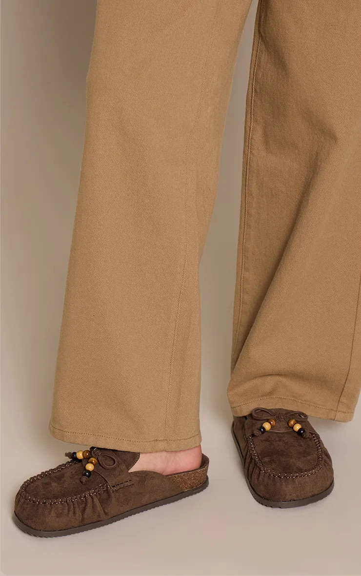 Shoes | Khaki Faux Suede Tassel Detail Footbed Mule | PrettyLittleThing | PrettyLittleThing IE