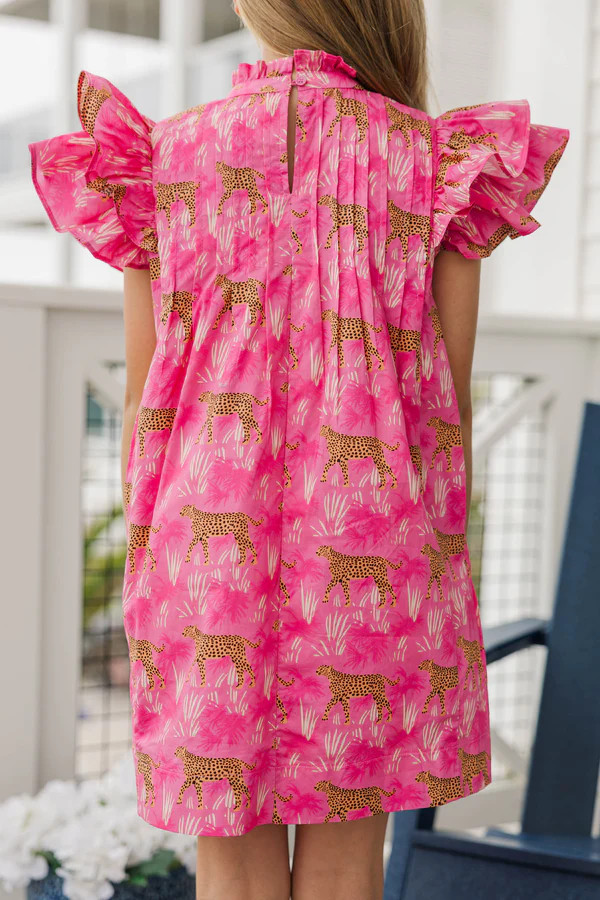 Girls: Enough Said Fuchsia Leopard Dress | The Mint Julep Boutique