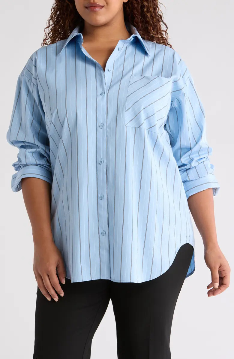 Nordstrom Stripe Cotton Poplin Button-Up Shirt | Nordstrom | Nordstrom