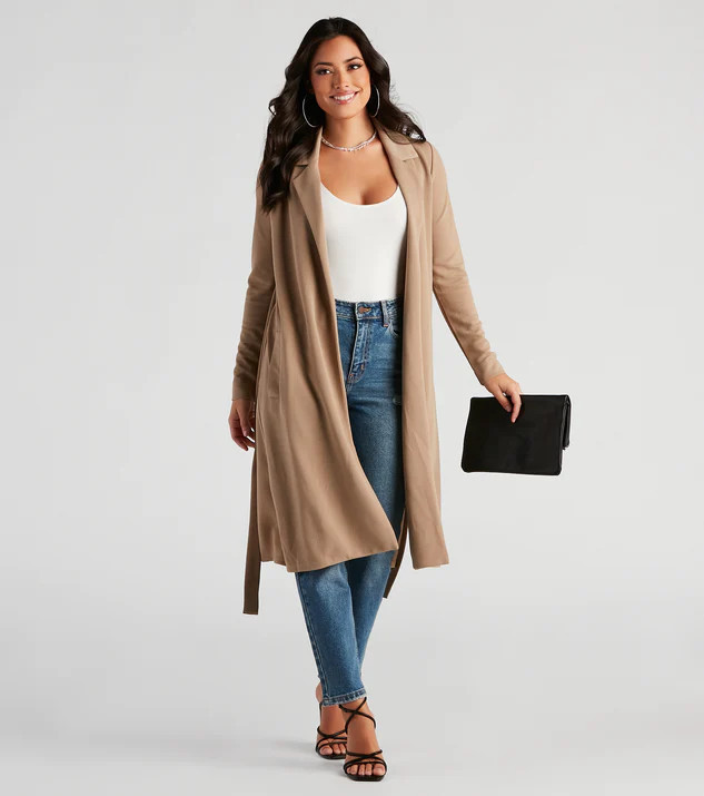 Making Moves Tie Waist Trench | Windsor Stores