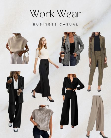 Business Casual Work Wear. Neutral colors black, tan, brown, beige. 

#LTKfindsunder100 #LTKstyletip #LTKworkwear