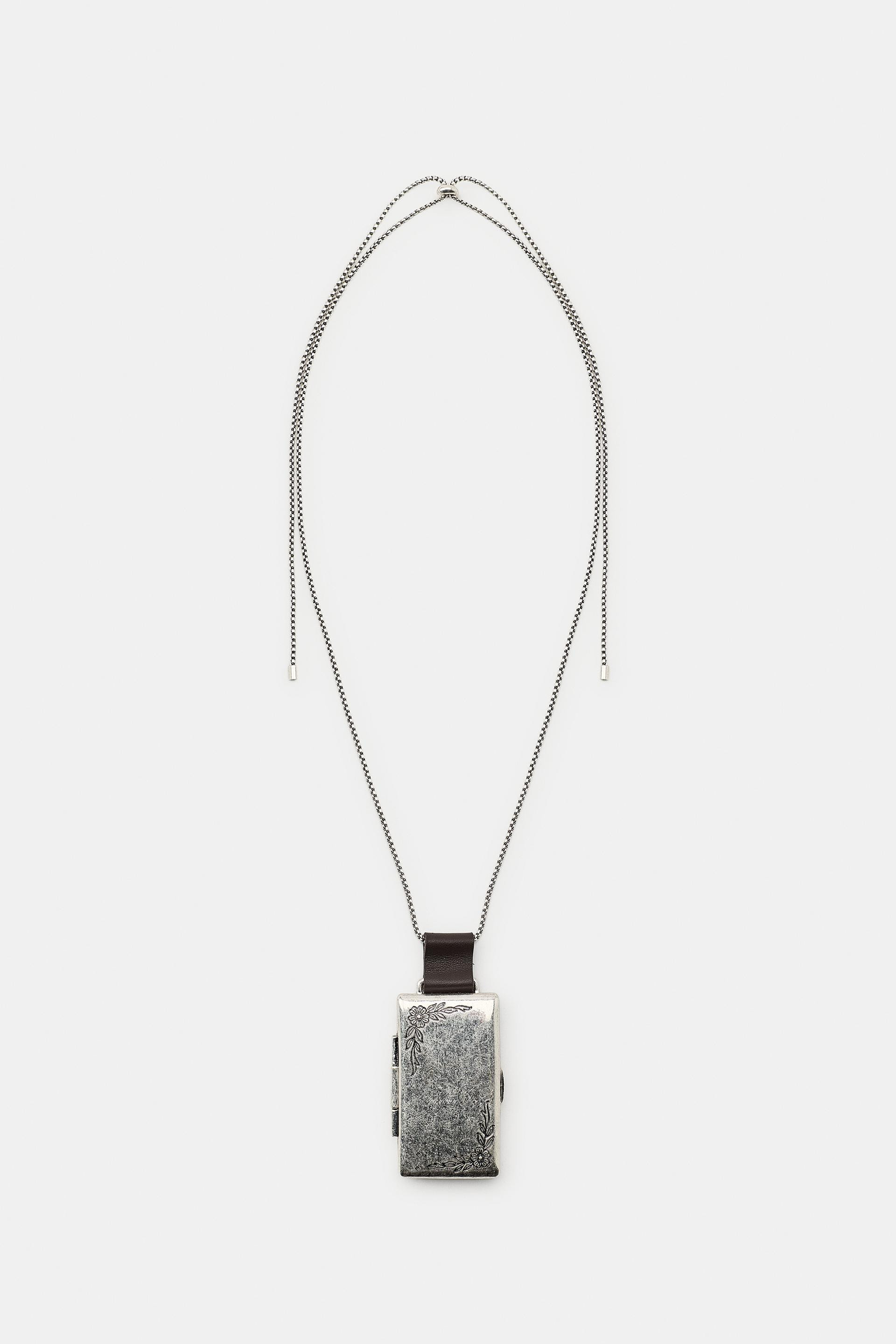 LONG METALLIC BOX CHAIN - Silver - M | Zara US