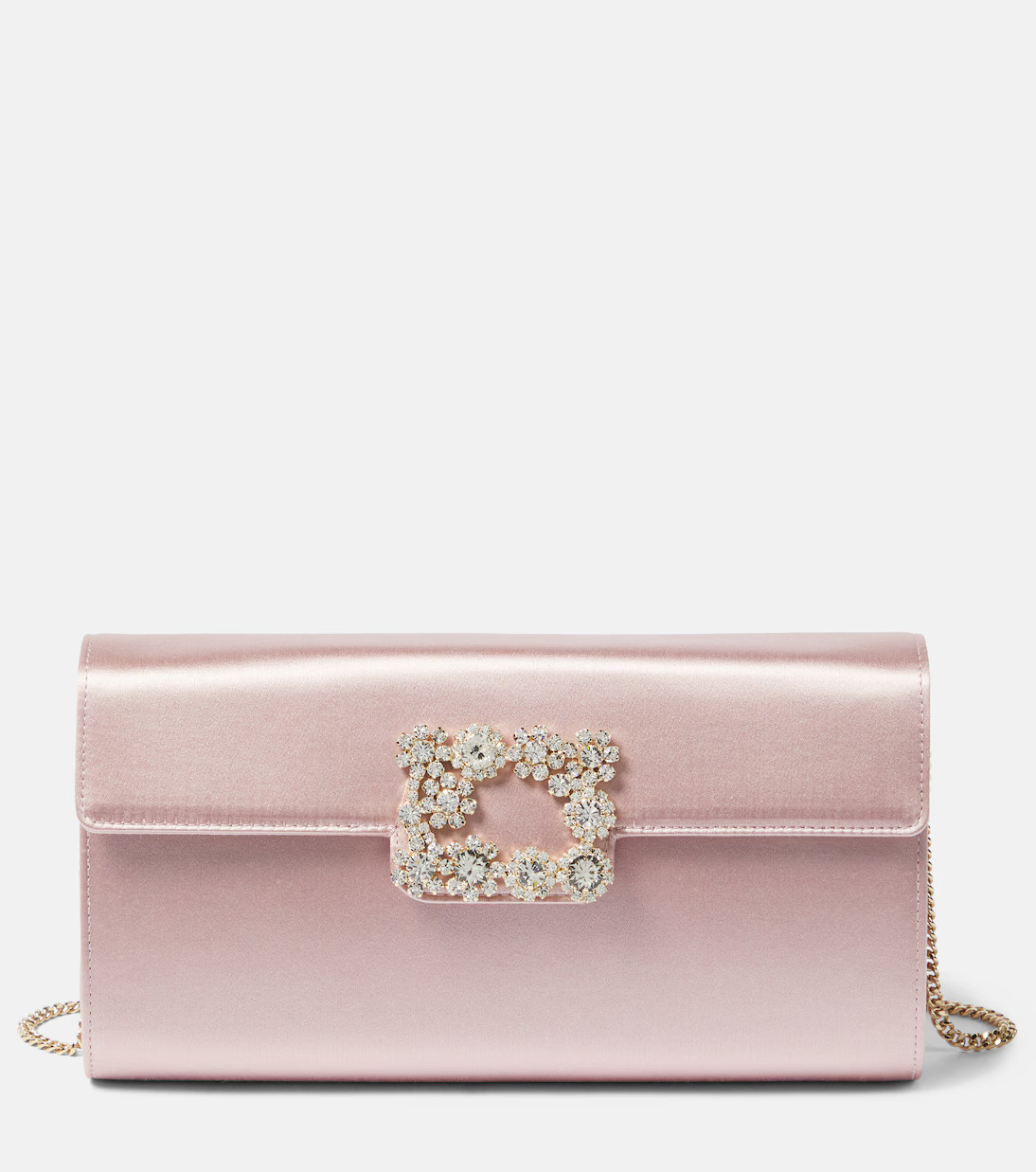Flower Strass satin clutch | Mytheresa (US/CA)