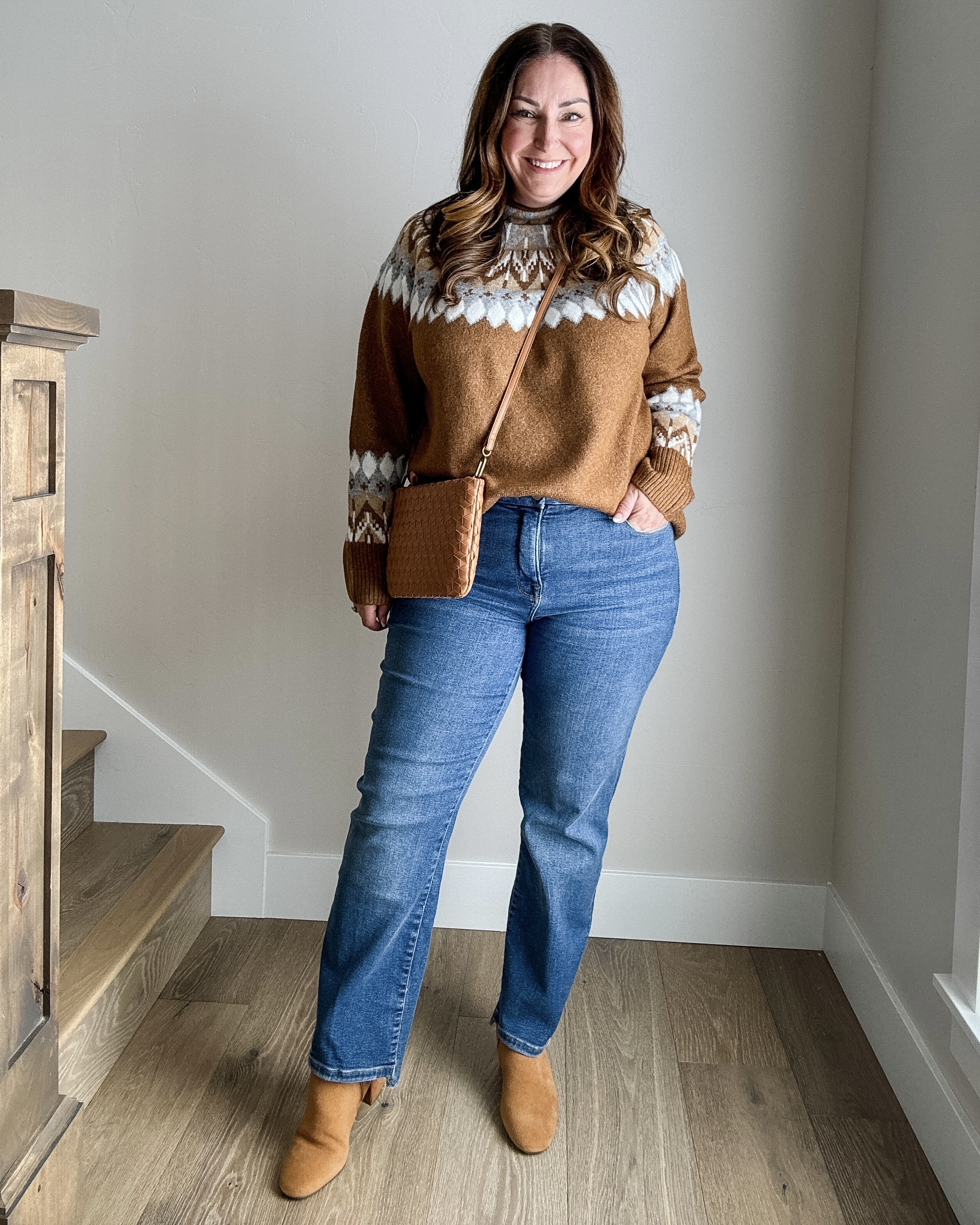 Fall outfit from @nordstrom 
· Wearing L in sweater, 14 in jeans size up if in-between 

#NordstromPartner TheRecruiterMom

#LTKSeasonal #LTKMidsize #LTKOver40
