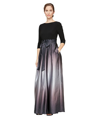 Women's 3/4-Sleeve Ombr\u00e9 Gown | Macy's