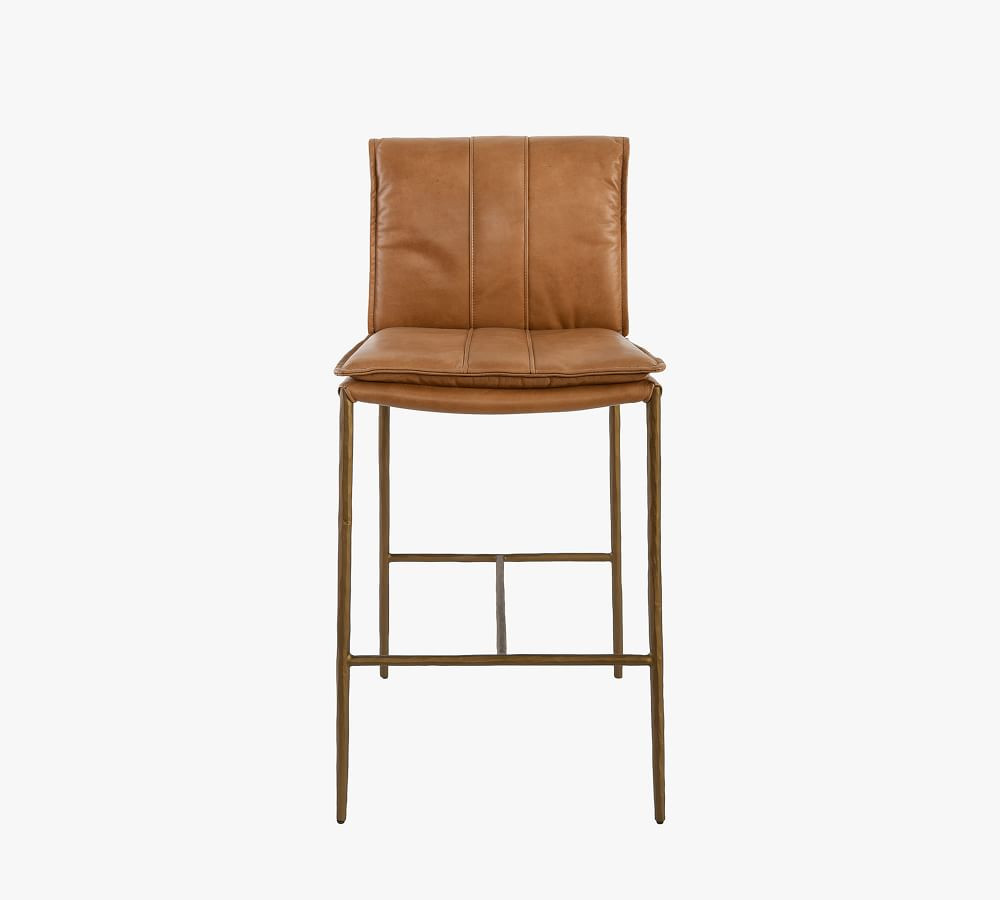 Eugina Leather Bar & Counter Stools | Pottery Barn (US)