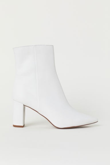 H & M - Leather Ankle Boots - White | H&M (US + CA)