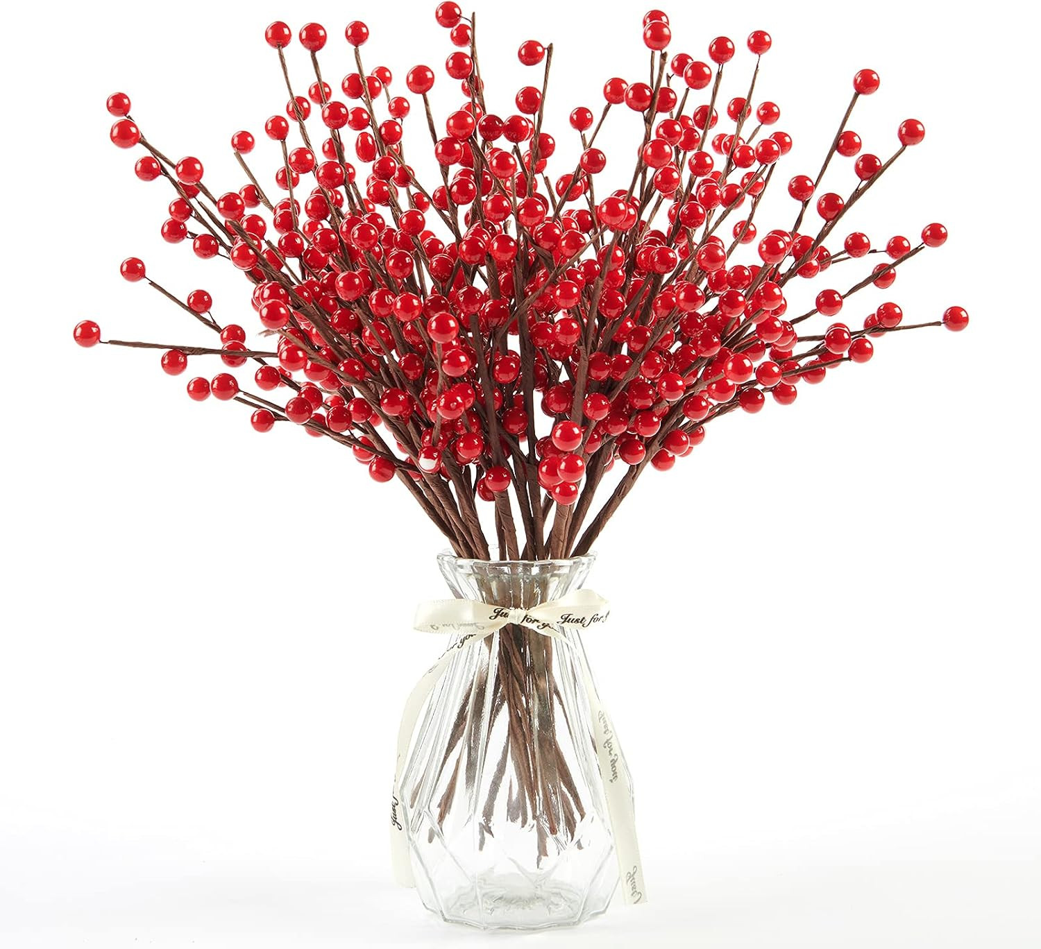 24 Pack 12.6in Red Berry Stems, Holly Berry Picks for Christmas Tree | Amazon (US)