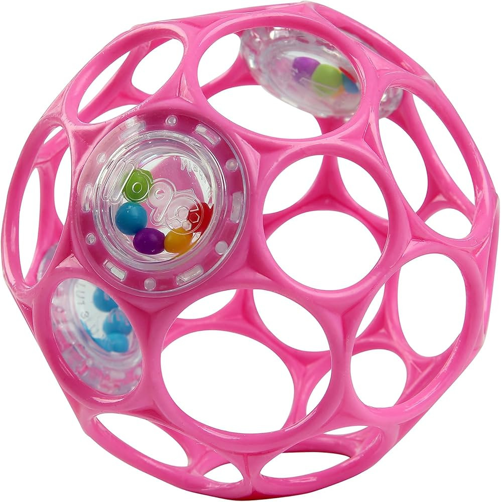 Bright Starts Oball Easy-Grasp Rattle BPA-Free Infant Toy in Pink, Age Newborn and up, 4 Inches | Amazon (US)