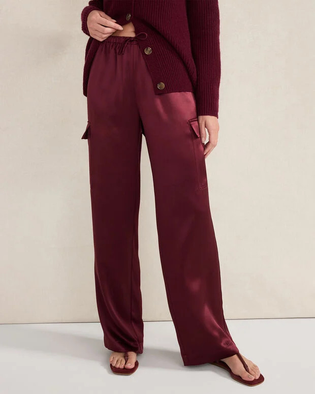 Luxe Silk Cargo Pants | Talbots