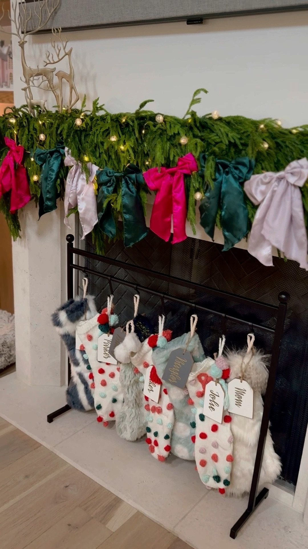 stocking stand on sale! my stockings are old, I bought them from anthropology and have collected them over the last five years. Stocking tags are from a small shop called chalk designs by me🩷

#LTKHoliday #LTKHome #LTKFamily