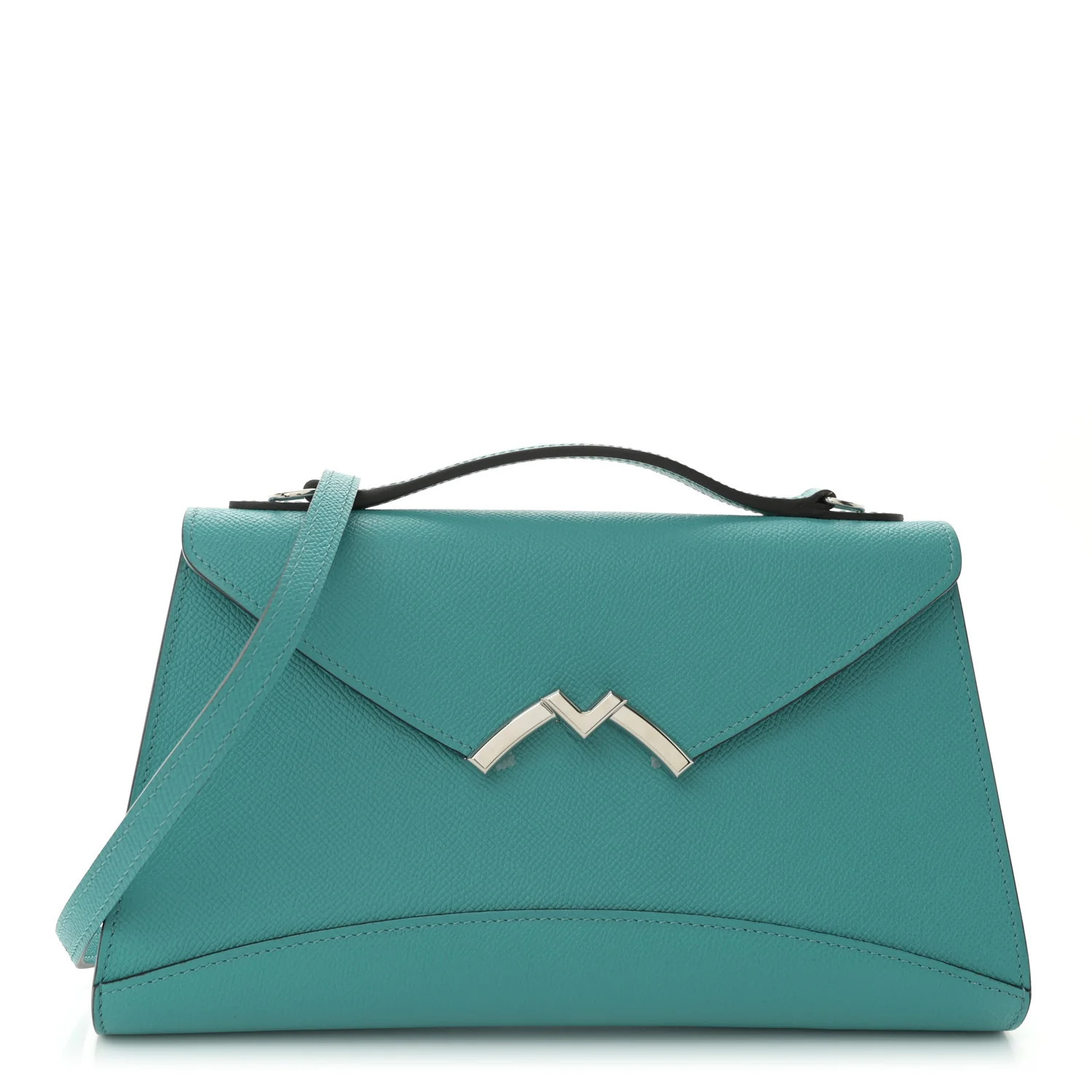 Moynat Carat Calfskin Gabrielle Clutch Turquoise | FASHIONPHILE (US)