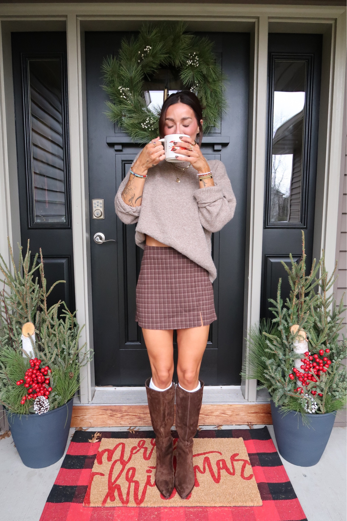 Thanksgiving Outfit Ideas.
Levis: Sized down 
Sweater: Large (Size up)
Leggings: XS TTS
Grey sweater: Small true to size 
Button up sweater: small TTS (Oversized) 
Plaid skirt: XS TTS
Sweater: Small TTS
Shoes TTS

#LTKStyleTip #LTKBeauty #LTKHoliday