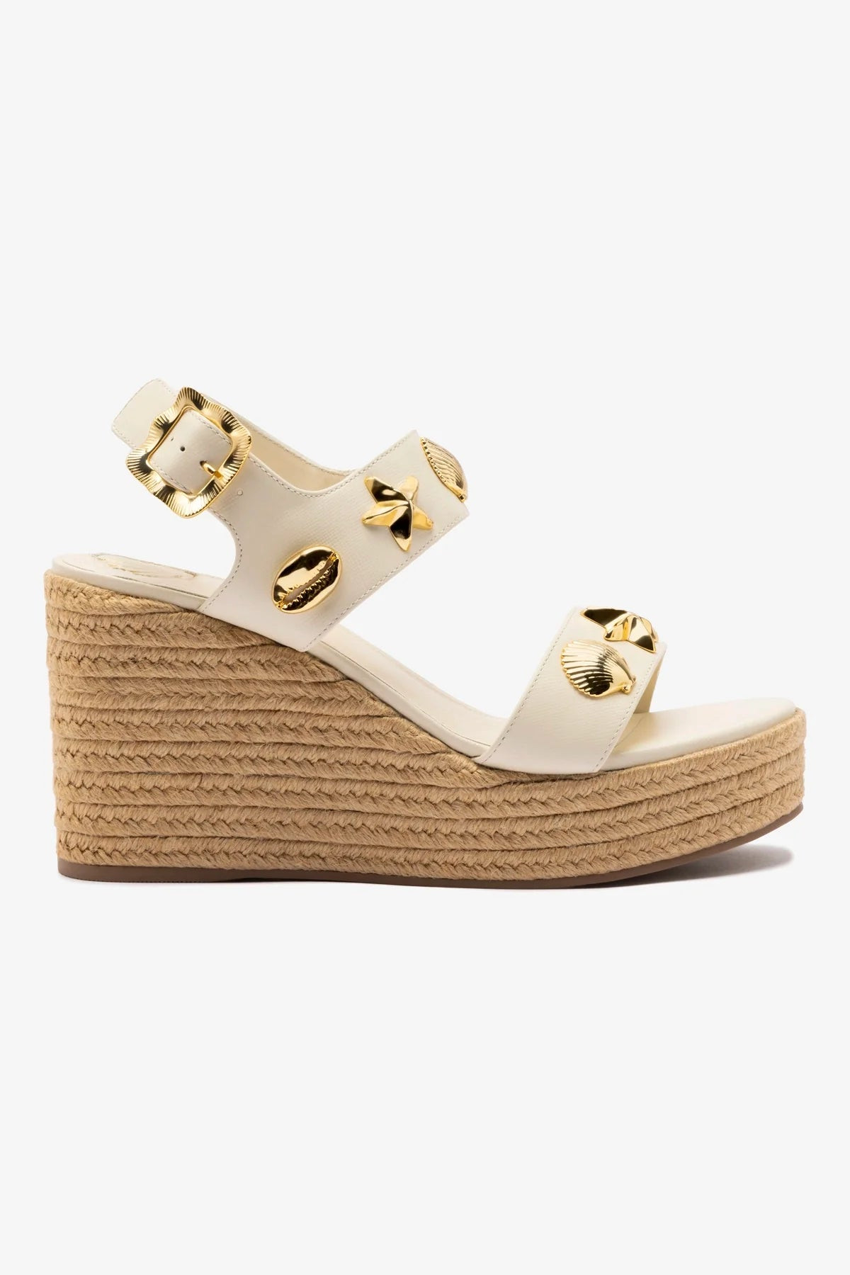 Madison Hi Espadrille In Ivory Saffiano | Larroude