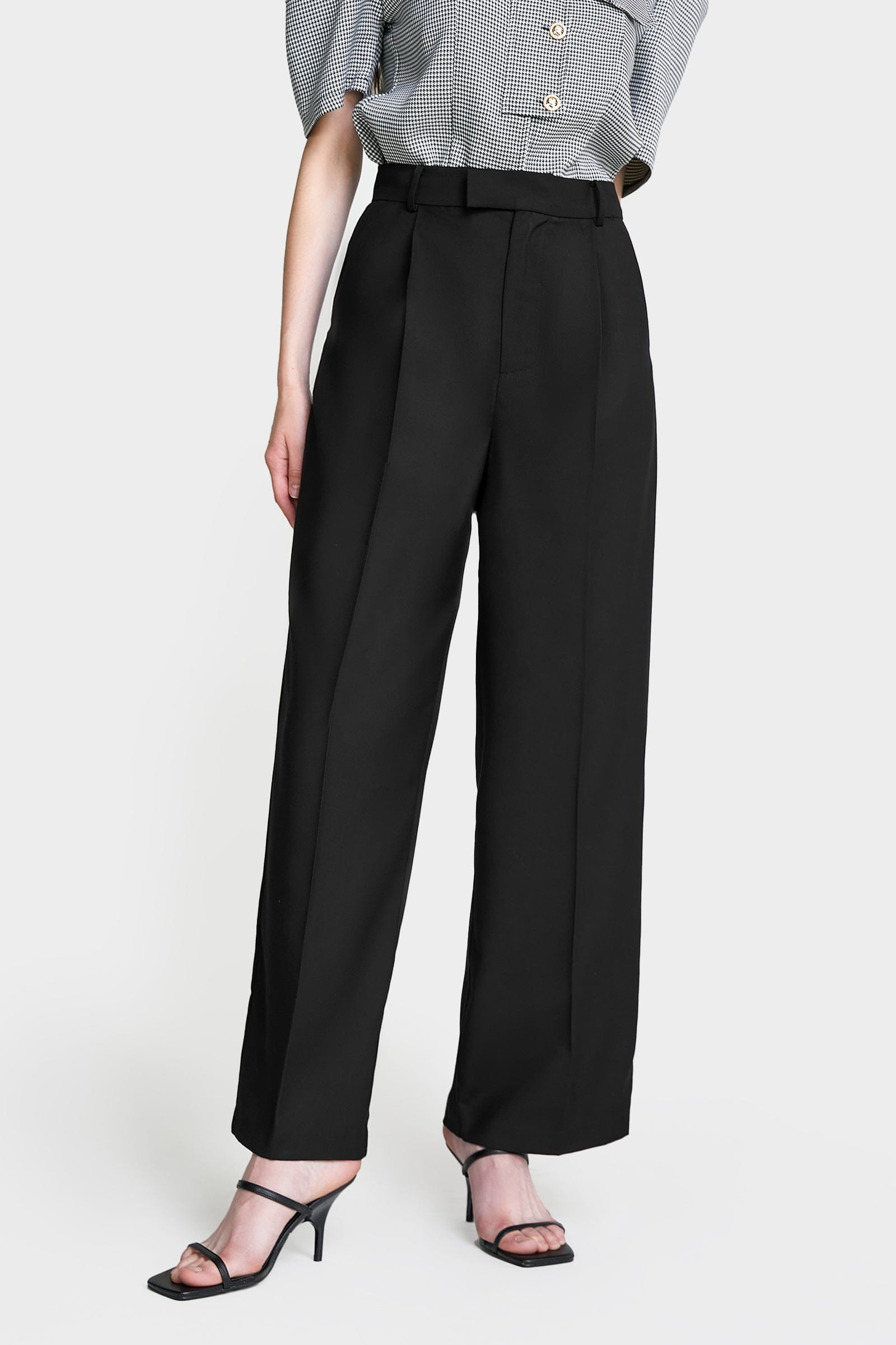 Business Essential Black Wide Slacks | J.ING