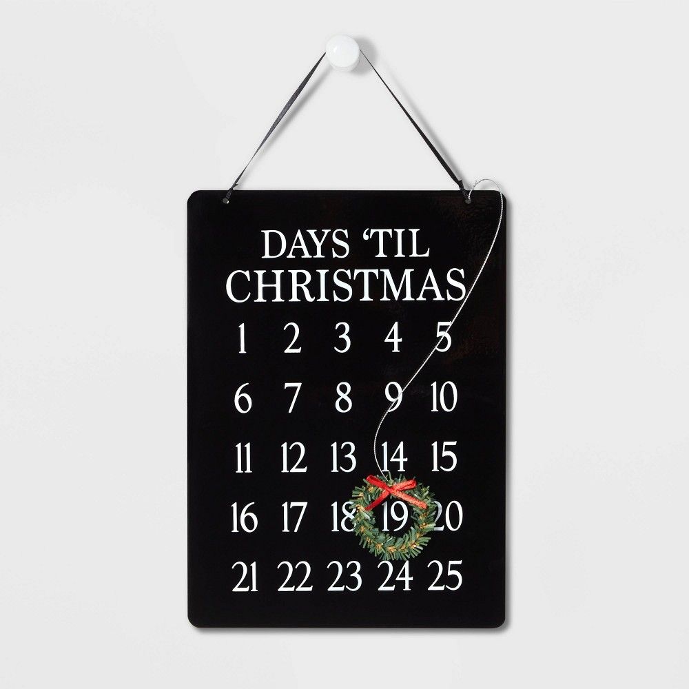 10.25"" Metal 'Days 'Til Christmas' Advent Calendar Black - Wondershop | Target