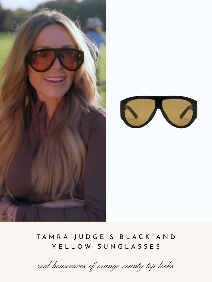 Tamra Judge's Black and Yellow Sunglasses // Set by AYBL // Shop Similar 

 