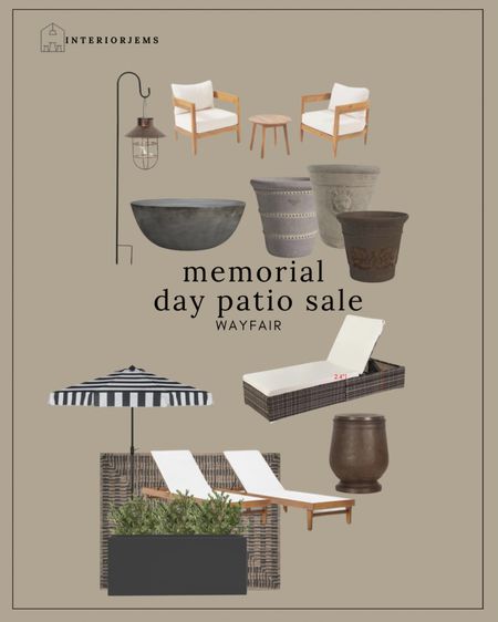 Wayfair Memorial Day patio on sale, conversation set, set of Sha’s loungers, pool, furniture, pots and planters, striped umbrella, Drumm, side table, and table, outdoor coffee table, porch, and patio furniture on sale memorial day sales

#LTKHome #LTKStyleTip #LTKSaleAlert