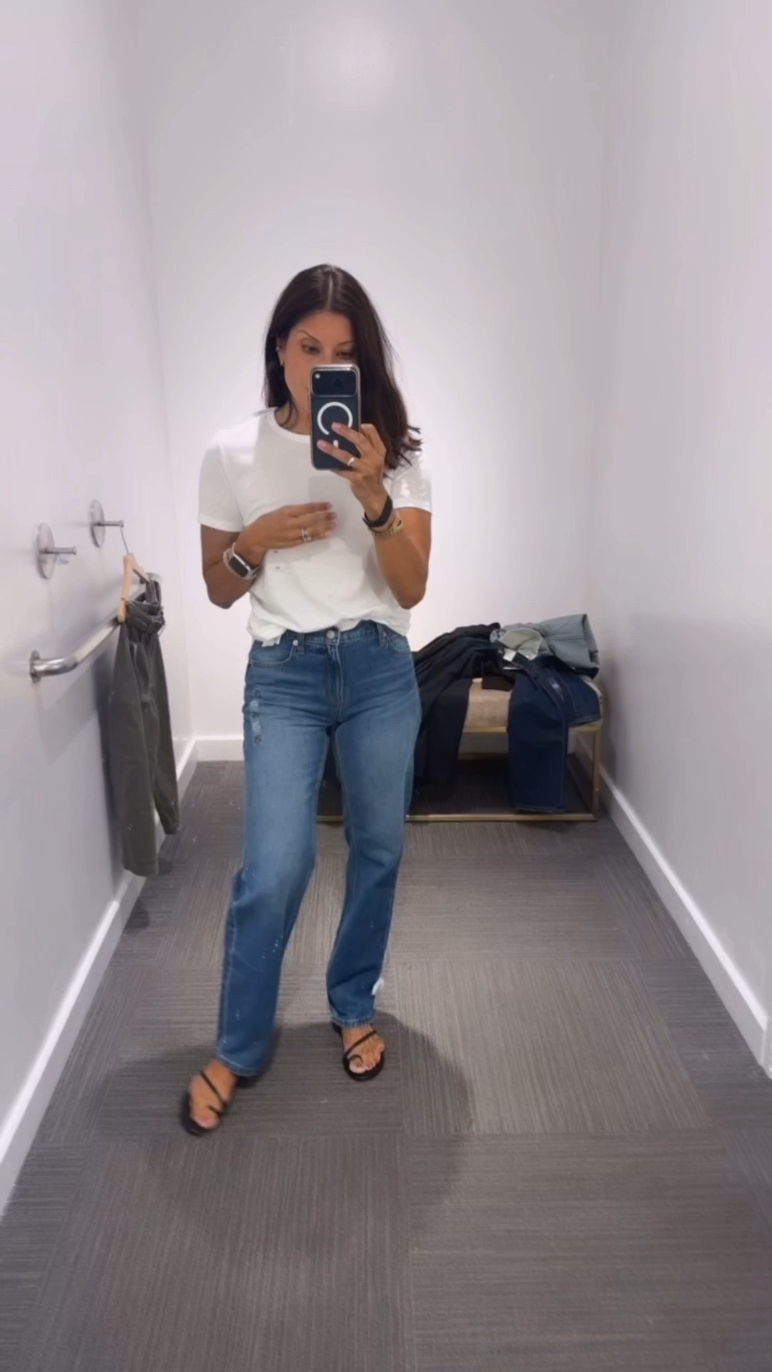A run into Gap for jeans 

Wearing 25 
Tee small 
Shoes tts

#LTKSeasonal #LTKOver40
