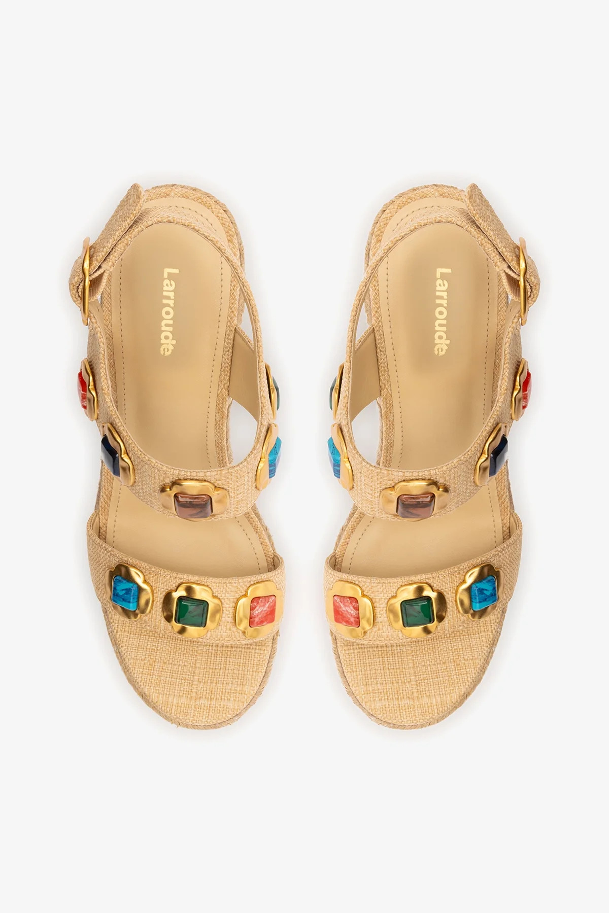 Milan Gioiello Espadrille In Beige Raffia | Larroude