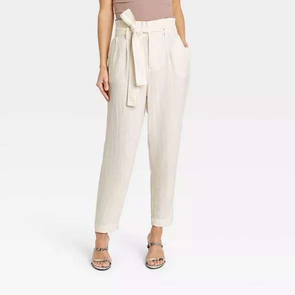Express high waisted sash tie ankle pant